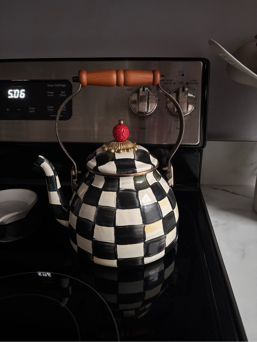 McKenzie Childs Courtly Check Tea Kettle